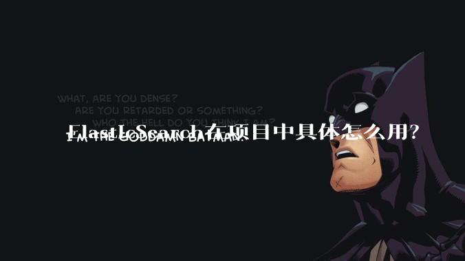 ElasticSearch在项目中具体怎么用？